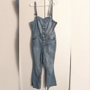 Denim Overalls with Button Details